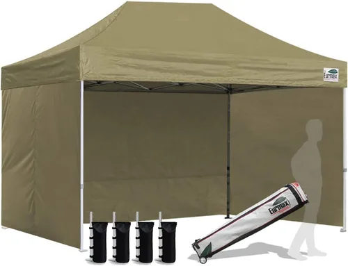 Miniatura 73 de Eurmax Tienda de campaña desplegable de 8 x 8 de Estados Unidos, con bolsa rodante patentada sin puntas, 4 paredes extraíbles con cremallera, toldo