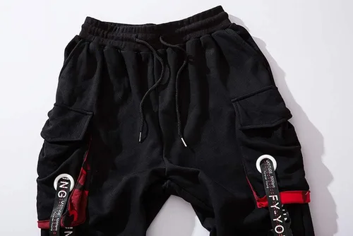Miniatura 5 de Hello MrLin Pantalones deportivos para hombre, estilo punk, cargo, holgados, tecnológicos, hip hop, pantalones de harén, ropa de calle, pantalones