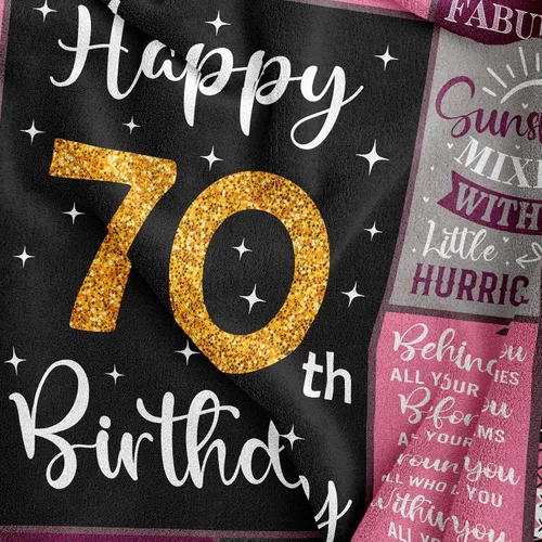 Miniatura 2 de Amonee-YL Regalos de 70 cumpleaños para mujeres, regalos para mujer de 70 años, mantas de regalo de cumpleaños de 70 50"X60", mejores regalos