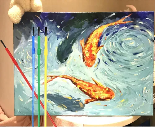 Miniatura 6 de Juego de 150 pinceles de pintura de plástico, pinceles de pintura acrílica, pinceles de acuarela, kit de pintura de detalles coloridos, suministros
