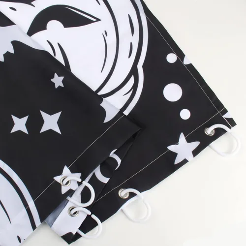 Miniatura 6 de Cortina de ducha de Halloween, calabazas de Halloween, cortinas de ducha de murciélago negro para baño, 72 x 72 pulgadas Bate negro