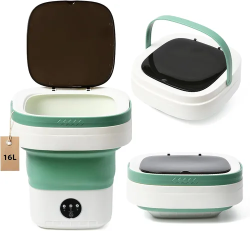 Mini lavadora plegable portátil - Lavadora portátil de 16L, secadora giratoria, pequeña lavadora plegable, 3 modos de limpieza para ropa de