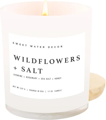 Miniatura 20 de Sweet Water Decor - Vela de soja Hello Fall, aroma manzanas con canela, clavo de olor y nuez moscada de otoño, mecha de 100% algodón, frasco blanco