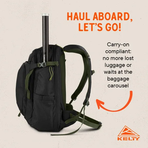 Miniatura 4 de Kelty Mochilas para viajeros Redwing, paquete de viaje para viajes de aventura Oliva quemada y negro
