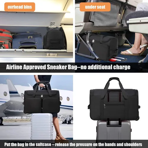 Miniatura 32 de Bolsa de deporte para zapatos de viaje, bolsa de lona para hombres y mujeres, gimnasio, deporte, equipaje, bolsa de transporte, divisor de bolsa