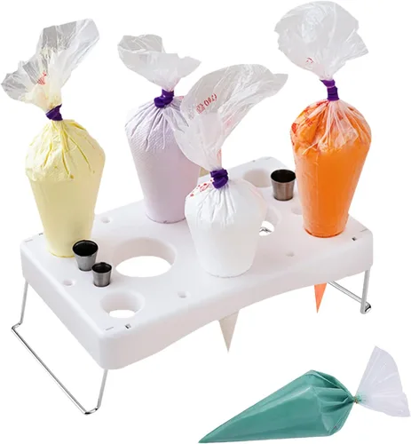 Soporte para bolsas de pastelería y organizador de puntas de pastel, soporte de plástico desmontable para decoración de tartas, soporte para bolsa