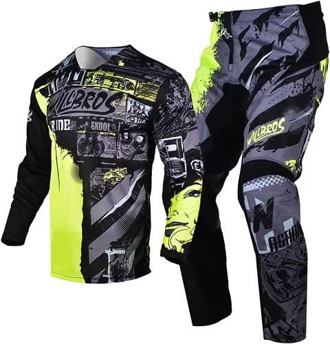 Miniatura 6 de Conjunto de pantalón de jersey juvenil para niños, conjunto de equipo de motocross MX para niños, traje de carreras todoterreno MTB ATV motocicleta