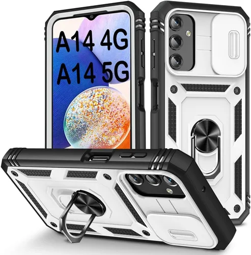 Miniatura 95 de PASNEW Funda para Samsung Galaxy A54, Soporte Metálico y Cubierta Deslizante para Cámara, Militar Multicapa Resistente de Cuerpo Completo a Prueba
