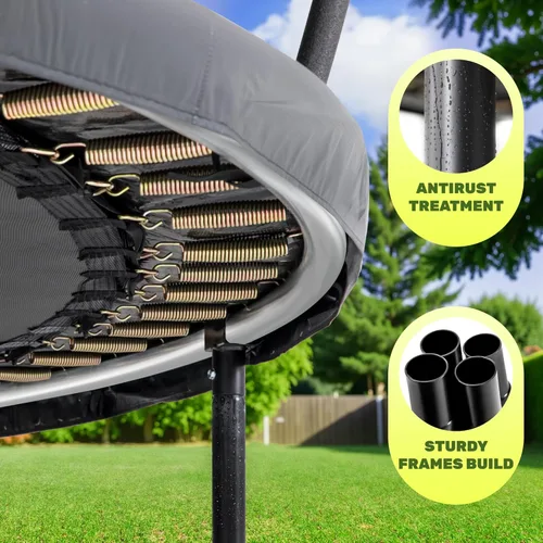 Miniatura 5 de 10FT 12FT 14FT 16FTOutdoor Recreational Trampoline with Enclosure Net, Bolt-Free Design Yard Trampoline with Wide Ladder and AntiRust Coating, 2 in