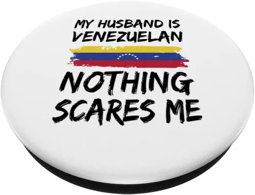 Miniatura 2 de My Husband Is Venezuelan Nothing Scares Me Venezuela Flag PopSockets intercambiables PopGrip