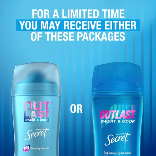 Miniatura 15 de Secret Outlast - Desodorante antitranspirante para mujer, 72 horas de protección contra el sudor y el olor, minerales equilibradores de pH, sólido