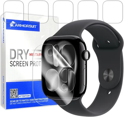 Miniatura 14 de ArmorSuit Paquete de 6 protectores de pantalla para Apple Watch Series 9/8/7 (1.614 pulgadas) Dry-Shield HD Clear TPU Dry Installation Film