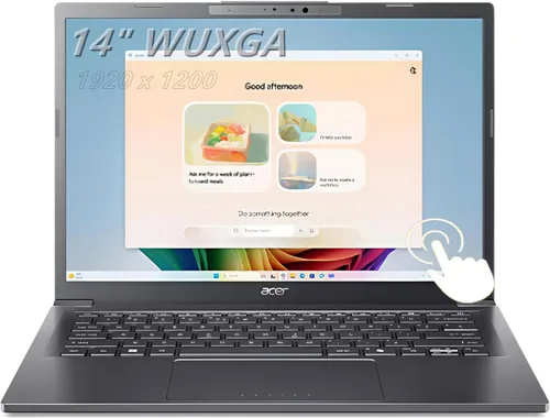 acer Aspire - Computadora portátil, pantalla táctil IPS WUXGA de 14 pulgadas, Intel Ultra 5-226V, 8 núcleos, 16 GB LPDDR5X RAM, 512 GB PCIE SSD, BK,