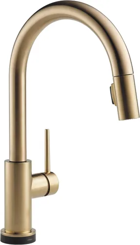 Miniatura 22 de Delta Trinsic - Grifo de cocina de oro cepillado con rociador extraíble, grifo de fregadero de cocina moderno de un solo agujero, mango único
