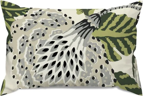 Miniatura 126 de ArogGeld Fundas de Almohada Euro Sham Florales Verde y Blanco Gris Estilo Chinoiserie Funda de Almohada Asiática Funda de Cojín Decorativo 18x18