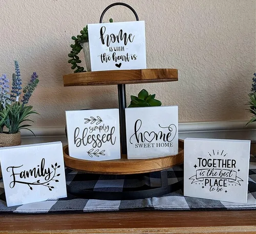 Miniatura 2 de JAJADO Plantillas de serigrafía inspiradoras 5 piezas, plantillas autoadhesivas reutilizables cristianas de fe familiar para serigrafía en malla 5