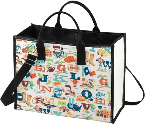 Miniatura 7 de BWWKTOP Bolsa de viaje del estado de Texas, recuerdos y regalos de Texas, bolsa de comestibles reutilizable para viajes