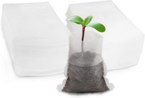 Miniatura 9 de 100 bolsas de vivero para plantas – 7.87 x 13.77 pulgadas, bolsas transpirables de cultivo de plantas, macetas de tela para cultivo de plantas