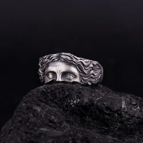 Miniatura 2 de Anillo de ojos Venus De Milo, Anillo griego antiguo de plata, Anillo de plata del Louvre Venus, Anillo de plata romana vintage, Anillo de plata