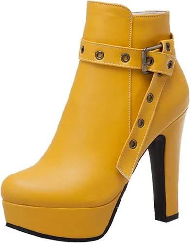 Miniatura 29 de Scaoruki Zapatos de otoño de moda para mujer, botines de tacón de bloque