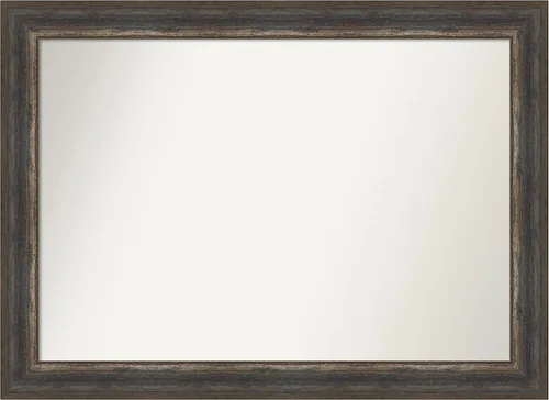 Miniatura 321 de Amanti Art Espejo de baño marrón para sobre el fregadero, 25 x 25 pulgadas, hecho a medida, espejo de tocador cuadrado marrón medio, marco de madera