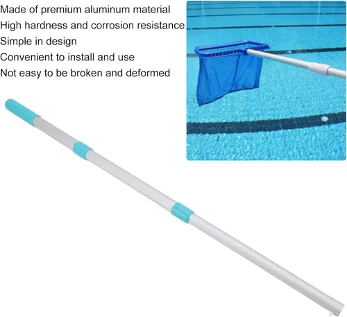 Miniatura 5 de TOPINCN Poste telescópico para piscina, poste telescópico de aluminio profesional ABS, 3 secciones, mango de red de piscina para redes