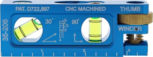 Miniatura 2 de Nivel Eléctrico IDEAL 35-206 Nivel de Electricista de Aluminio CNC Mecanizado con 2 Viales de Acrílico, Mordaza Magnética, Enrollador de Pulgar, Azul