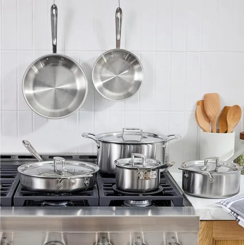 Miniatura 3 de Utensilios de cocina All-Clad bd005705 D5 acero inoxidable de 5 capas, se puede lavar en lavaplatos. Set, 5 piezas, plata, Acero inoxidable