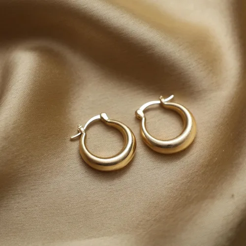 Miniatura 83 de Gempires - Aretes ligeros y gruesos, delicados y minimalistas, hipoalergénicos, chapados en oro, sin deslustre, diseño clásico, para uso diario