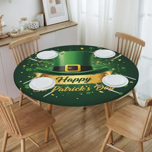Miniatura 17 de Futterya Mantel redondo decorativo ajustable, elástico, impermeable, para fiestas, bodas, banquetes, eventos al aire libre, de 26 a 52 pulgadas