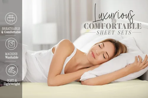Miniatura 6 de Elegant Comfort Juego de sábanas inteligentes de 4 piezas, tamaño individual, suave y lujoso, calidad hotelera 1500, resistente a las arrugas y a