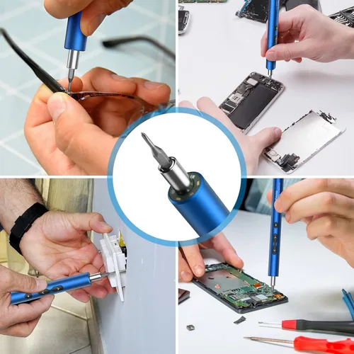 Miniatura 8 de AMIR - Desarmador eléctrico para armado de PC, juego de destornilladores pequeños de potencia automática 28 en 1 con 24 puntas, kit de herramienta