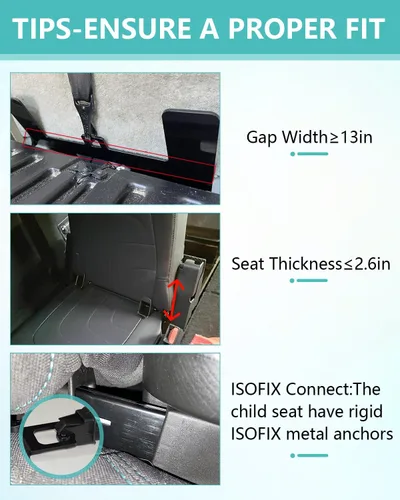 Miniatura 4 de Kit de Anclaje de Pestillo para Asiento Infantil de Coche, Correa de Seguridad para Asiento de Coche, Adaptador de Pestillo ISOFIX de Acero para Kit
