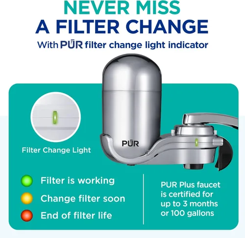 Miniatura 6 de PUR PLUS - Sistema de filtración de agua para montaje en grifo vertical, filtro reductor de plomo, agua de gran sabor, fácil de instalar, dura 100
