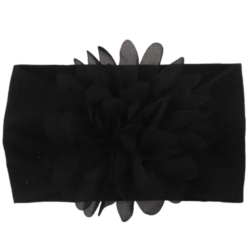 Miniatura 7 de Diademas de nailon suave para recién nacido, diseño de flores de gasa