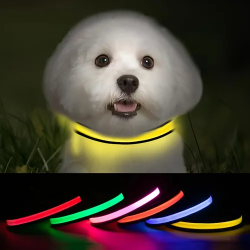 Miniatura 11 de Collares de perro iluminados recargables, collar de perro que brilla en la oscuridad, impermeable, collares de perro con luces LED intermitentes