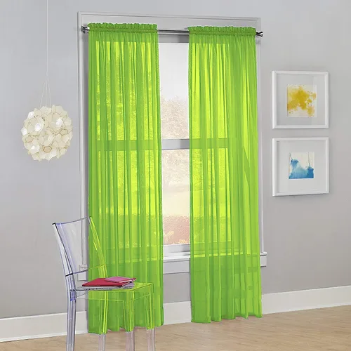 Miniatura 17 de Decotex - Juego de 2 cortinas transparentes de gasa para ventana. Rosa claro