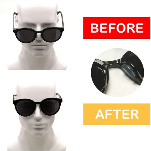 Miniatura 5 de Almohadillas de silicona para la nariz mejoradas, 12 pares de almohadillas adhesivas de silicona antideslizantes para gafas, lentes de sol, 0.110
