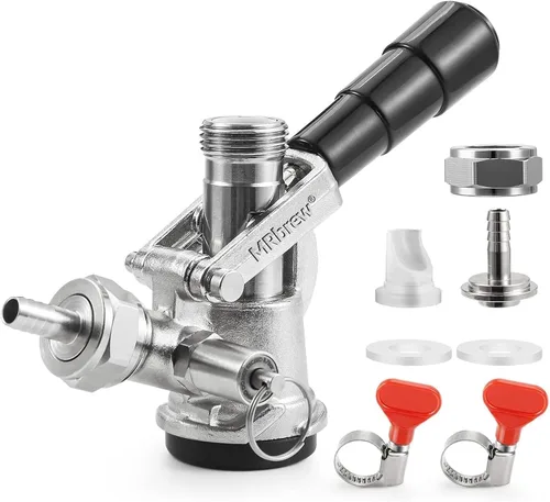 Miniatura 8 de MRbrew Acoplador de barril de acero inoxidable 304, dispensador de grifo de barril de Sankey Kegerator D comercial para I.D 5/16 pulgadas línea