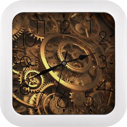 Miniatura 10 de 10" Square Modern Wall Clock,Different Heart Patterns Print Kitchen Clocks Wall Battery Operated,Silent Non Ticking Unique Funny Cute Wall Clock for