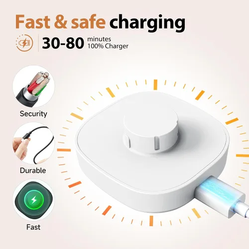 Miniatura 2 de Compatible con cargador Oura Ring 4, base de carga rápida y cable USB-C, Oura Ring 4 imprescindibles para los usuarios (blanco, tamaño 4)