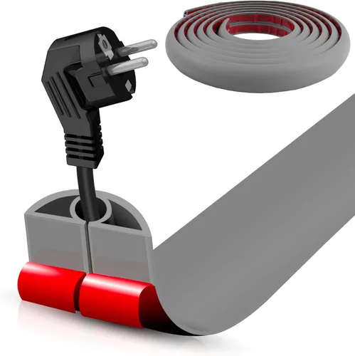 Miniatura 99 de Cubierta autoadhesiva para cables de suelo, gestión de cables de 3.3 pies, protector de tira de extensión para cables, evita tropiezos de cables