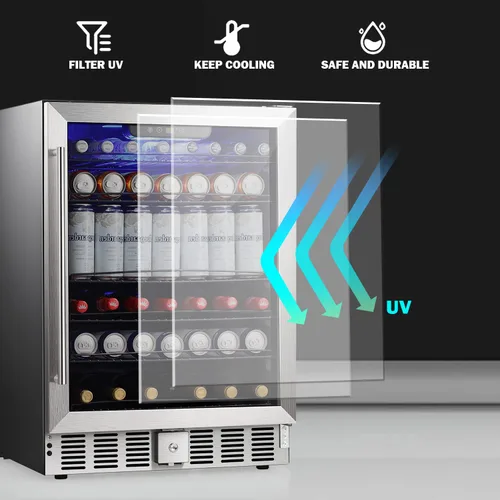 Miniatura 2 de COWSAR Enfriador de Vino Refrigerador Aprobado por ETL de 24 pulgadas Refrigerador de Vino Independiente o Integrado Refrigerador de Vino de 5.1