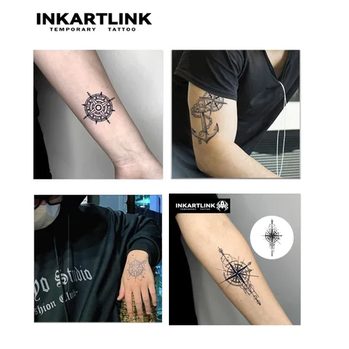 Miniatura 2 de INKARTLINK Tattoo Tech, 4 hojas de tatuaje semipermanente, tatuajes temporales de diseño artístico para adultos, dura 1-2 semanas, impermeable