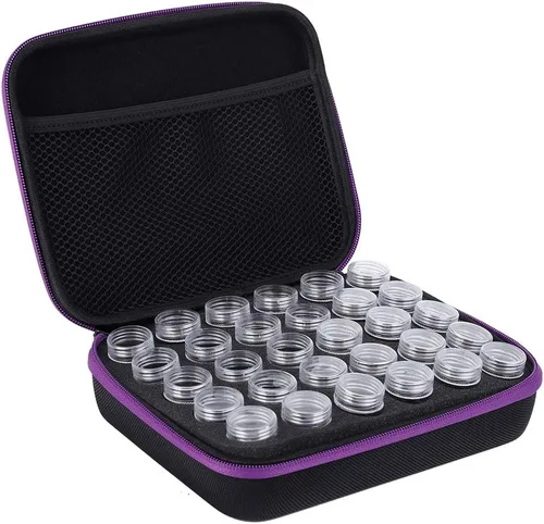Miniatura 6 de LIZEALUCKY Contenedores de almacenamiento de pintura de alta capacidad, 60 ranuras, organizador de cuentas, caja de accesorios de pintura