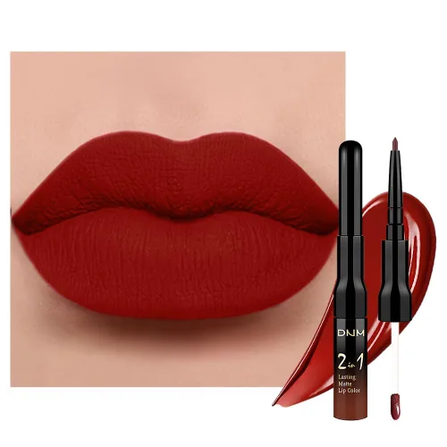 Miniatura 35 de evpct 3 Piezas Delineador de Labios Mate Ciruela Oscuro Morado Rosa Rojo Oscuro y Juegos de Lápiz Labial Líquido para Mujeres de Larga Duración