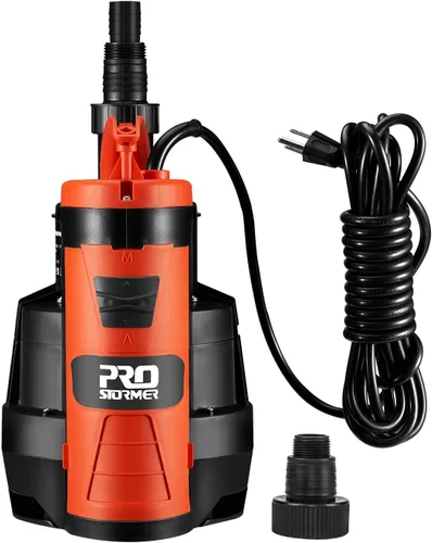 Prostormer - Bomba de sumidero de 1/2HP, 2110 GPH, bomba de agua sumergible, bomba eléctrica portátil con interruptor de flotación incorporado para