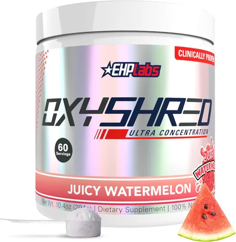 Miniatura 22 de EHP Labs OxyShred Polvo de Pre Entrenamiento - Polvo de preentrenamiento con L glutamina y acetil L carnitina, bebida de refuerzo de energía
