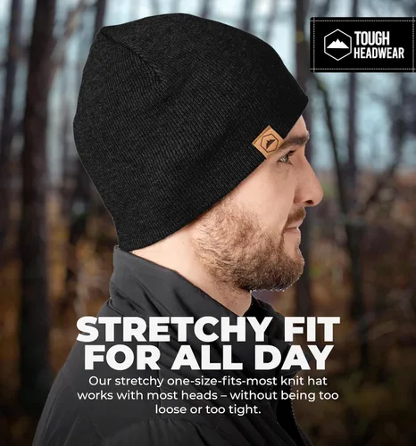 Miniatura 5 de Tough Headwear Daily Knit Beanie – Gorros para hombre – Sombreros de invierno para hombres y mujeres – Sombreros de punto cálidos para clima frío