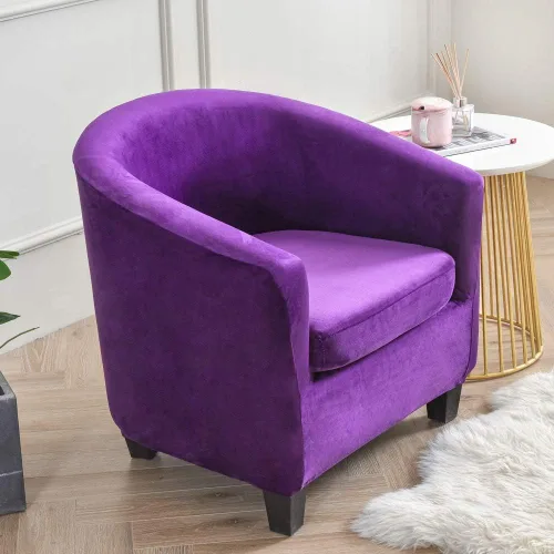 Miniatura 12 de OKYUK Fundas de terciopelo para silla de bañera, fundas de sofá de alta elasticidad, fundas de sofá, protector de muebles extraíble para sala